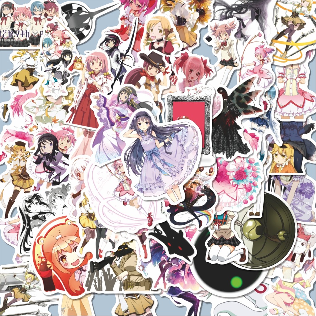 

100PCS Lucu Stiker Anime Puella Magi Madoka Magica Sticker Aesthetic Stiker Anti Air Stikers Berperekat Waterproof sticker decal buat Motor Helm Buku Journal Koper Casing HP Laptop Botol Minum Hadiah anak