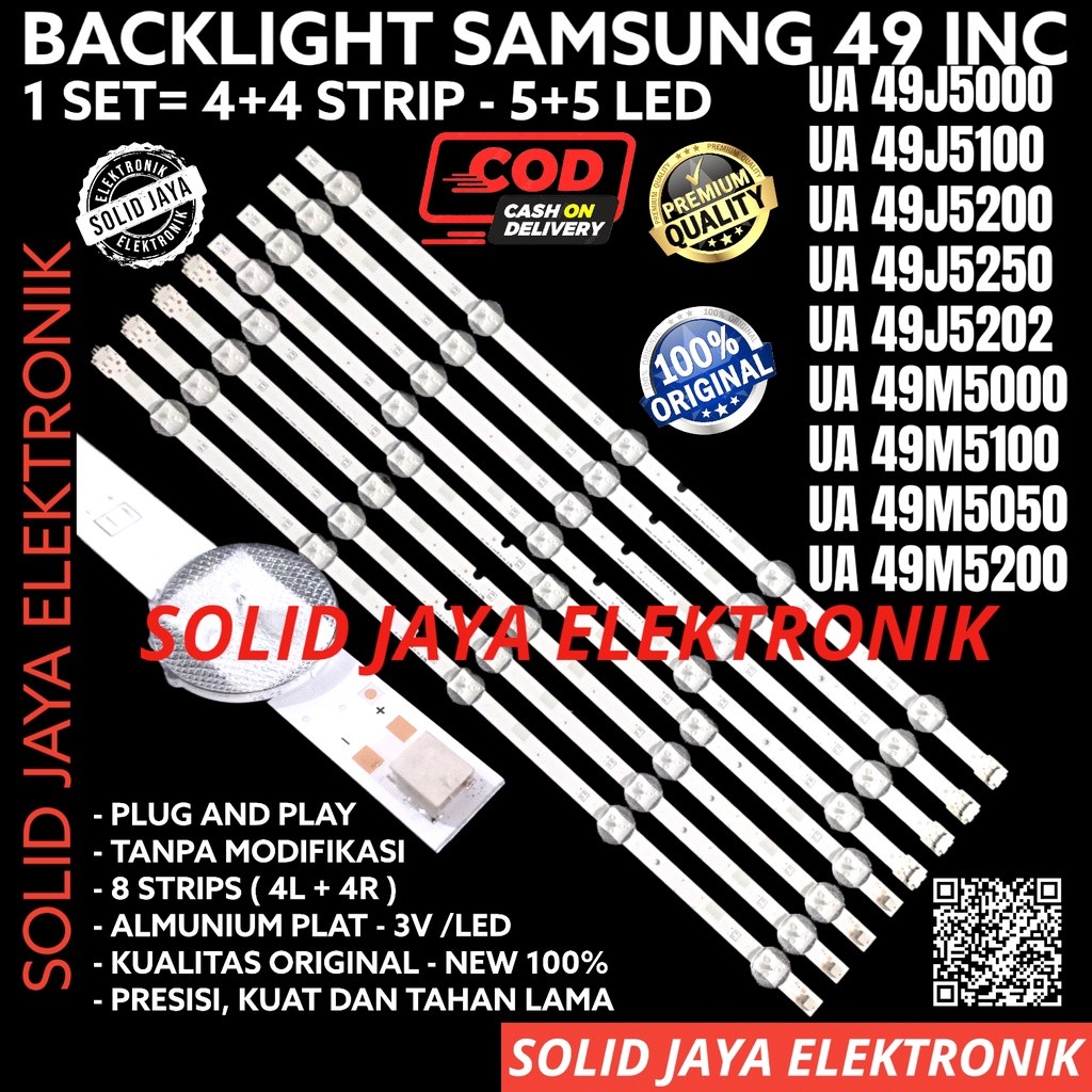 BACKLIGHT TV LED SAMSUNG 49 INC UA 49J5000 49J5100 49J5200 49J5250 49J5202 49M5000 49M5100 49M5050 4