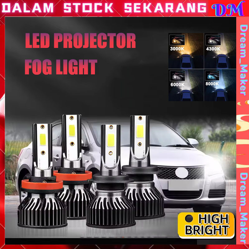 BZL LAMPU LED HEADLAMP FOGLAMP H4 H11 H8 H16 H9 H1 H7 HIR2 TIGA 3 WARNA TRICOLOR PUTIH KUNING 3000K 
