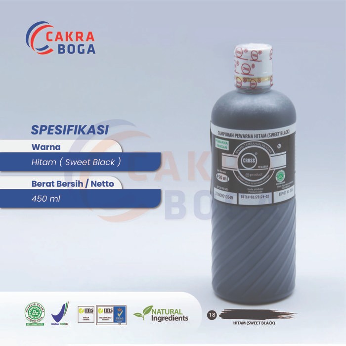 

Dijual Pewarna Makanan Cross 450 ml / Food Colouring - Sweet Black Terlaris Tbk