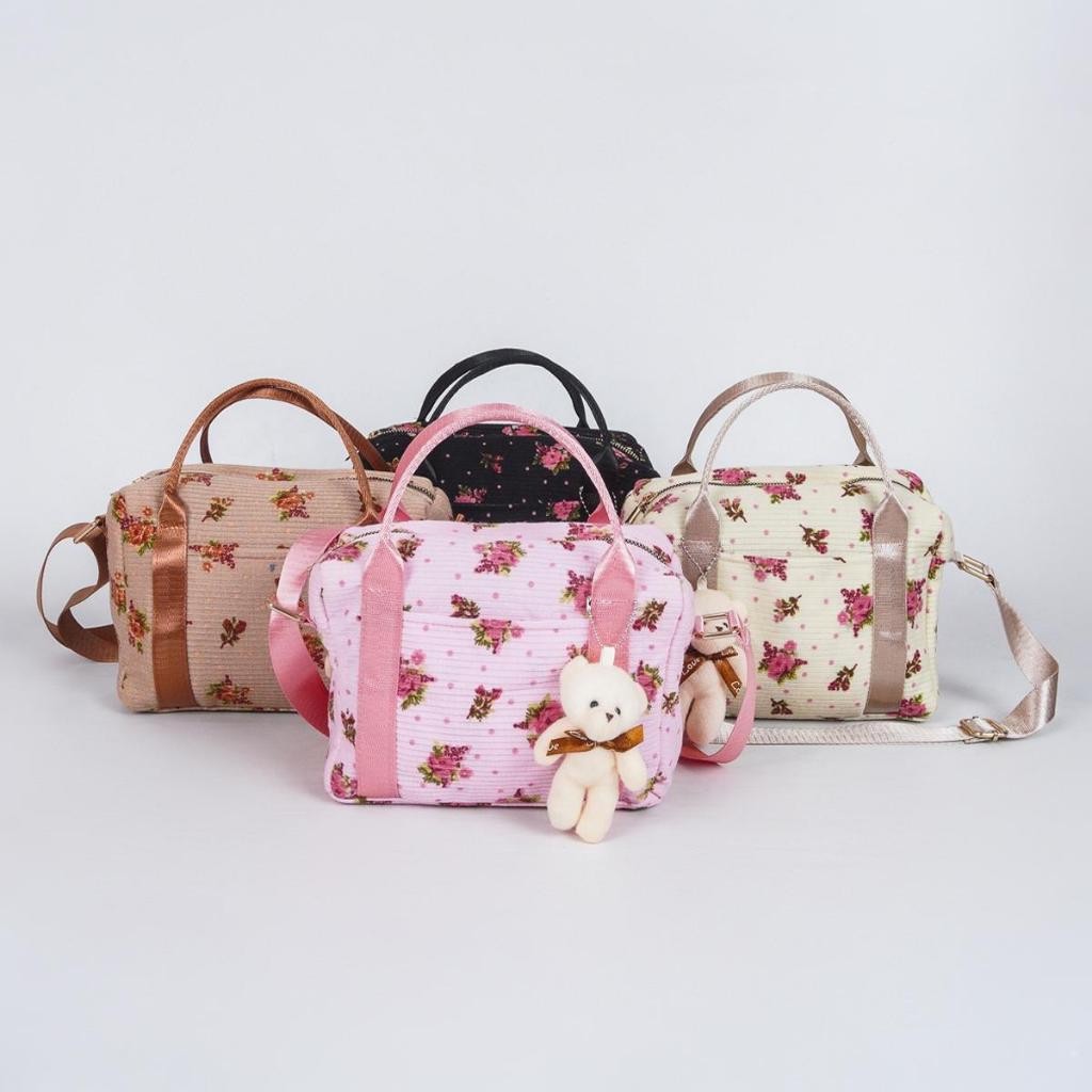 HOKICHAN Tas Wanita SweetSally - Mecca Tas Selempang Corduroy / Tas Selempang Wanita Corduroy Premiu