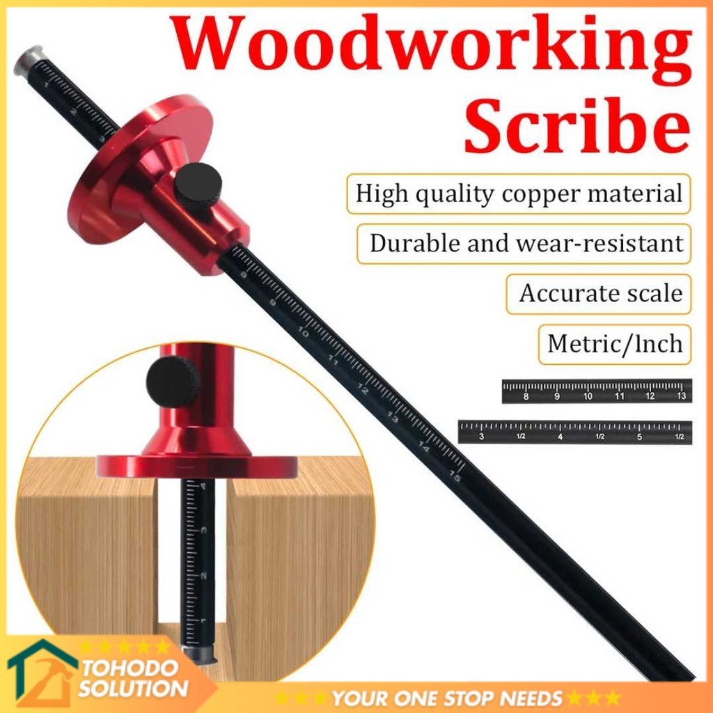 

Perusut Kayu Marking Gauge Scriber European Ruler Woodworking Wheel - A-71