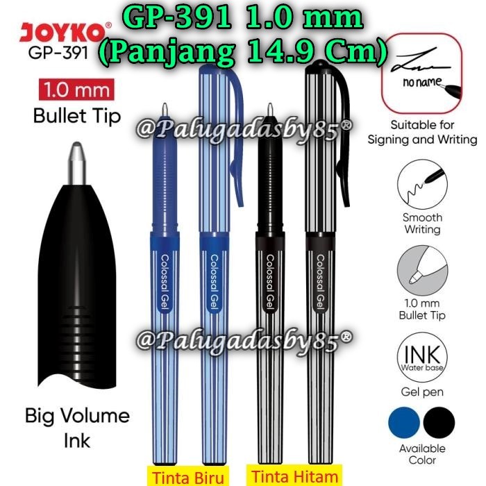 

(1 Pak/12) GROSIR Gelpen JOYKO GP-391 Colossal Gel 1.0 / Gel Pen Pulpen Pena Joyko GP-391 (Pak/12)
