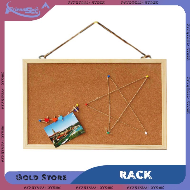 

Cork Board Double-sided Photo Display Retro Frame Wall Hanging Message Boards Wall Home Decor for Office School Notice Supplies