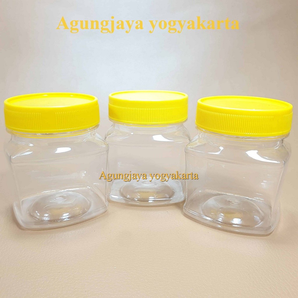 Toples Plastik 100 ml Kotak Natural Tutup Plastik / Toples Plastik / Toples Selay / Toples Bawang Go