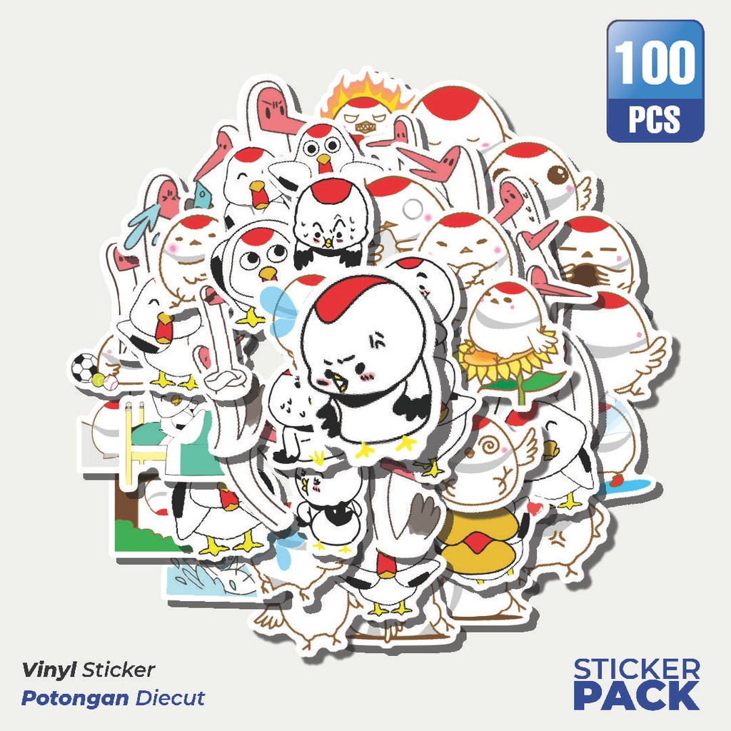 

Stiker Vinyl Stiker Hewan Burung Bangau Waterproof Aesthetic- Untuk Laptop, Motor, dan Helm - Paper Stationery Pack