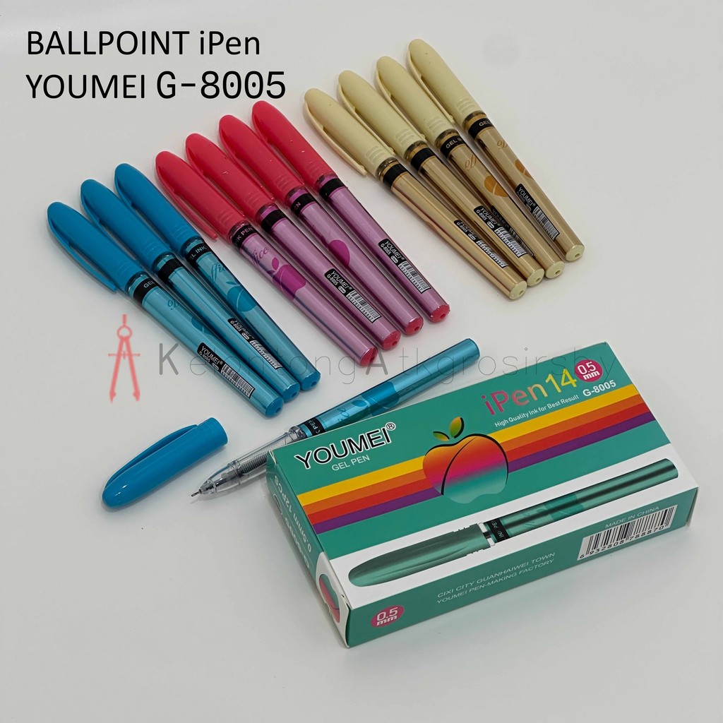 

Ballpoint / Puplen / Bolpen (12pcs) Hitam Gel IPen14 YouMei G-8005