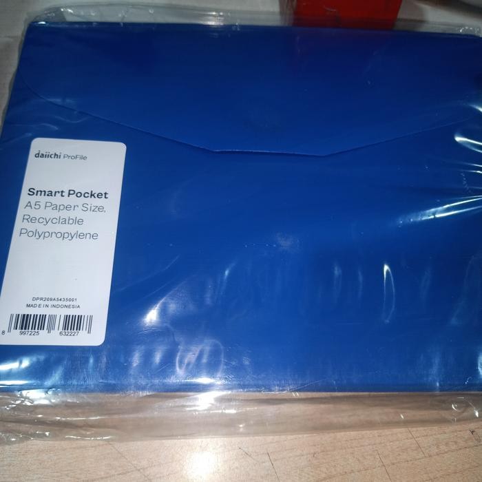 

AHHA Smart Pocket Daiichi a5 Sepak (12Pcs) Model Rekat / Map plastik A5 - Biru
