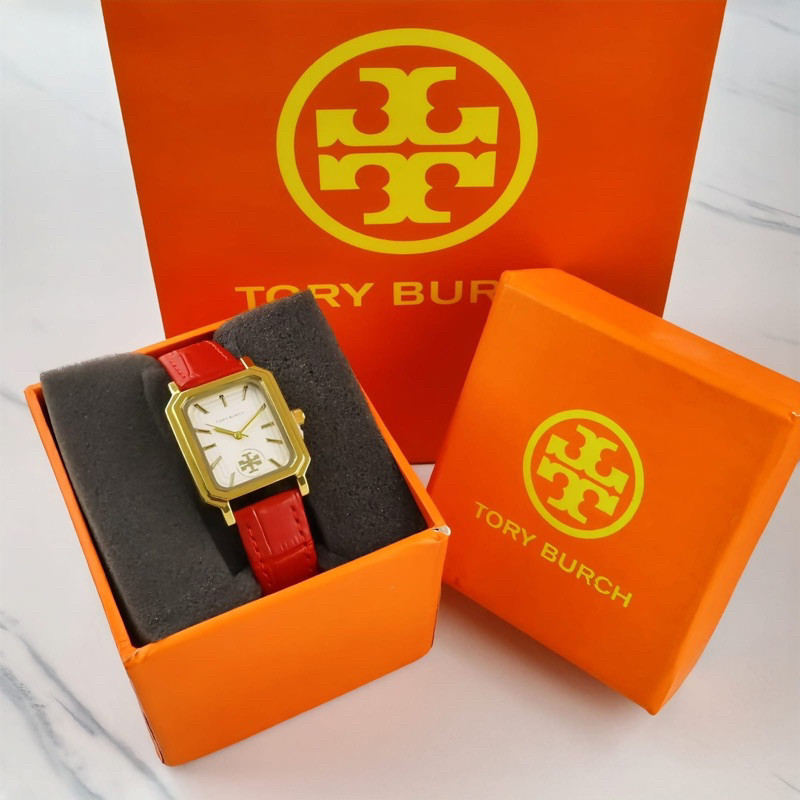 Jam Tangan Cewek Tory B 2.8CM Tali Kulit Kotak Petak Jam Tangan Fashion Cewek TB Best Seller BISACOD