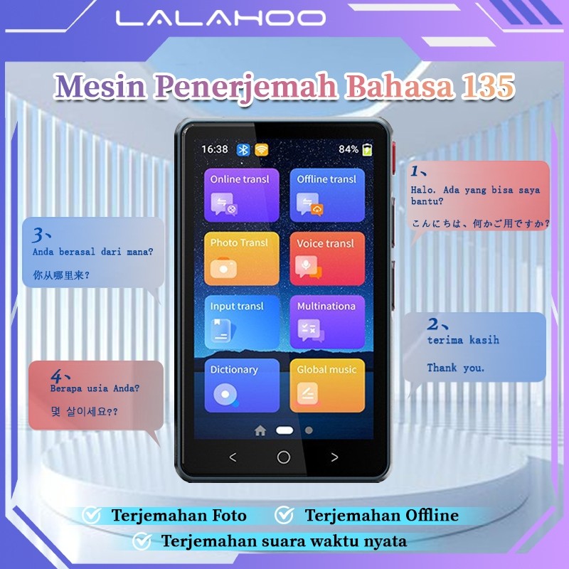 

Penerjemah Bahasa Cerdas Alat Penerjemah Translator Bahasa 139 Bisa Indonesia Portable Penerjemah bluetooth Suara + Foto Kamera + Wifi / Offline TF Card