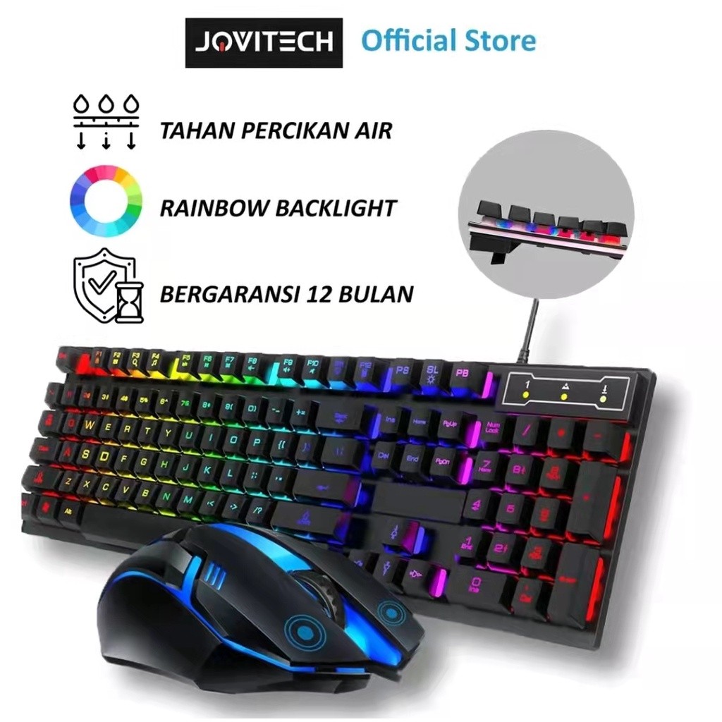 【COD】Jovitech Combo Gaming Keyboard Mouse Mousepad Gaming Bundling Paket Gaming Keyboard dan Mouse R