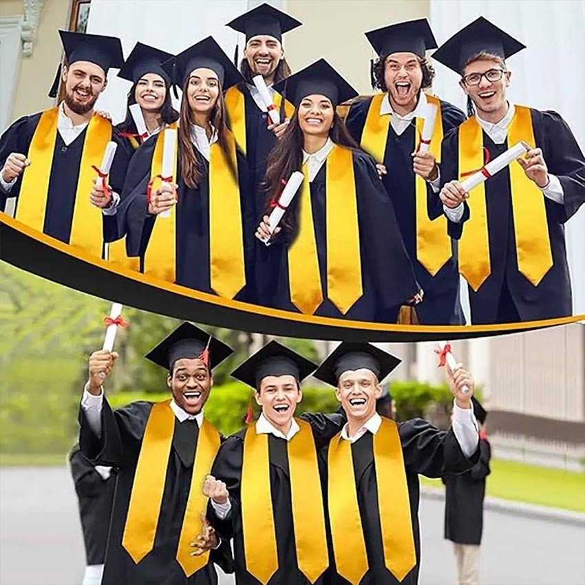 Selempang Wisuda Leher Polos Panjang Selempang Wisuda Kalung Selempang Leher -