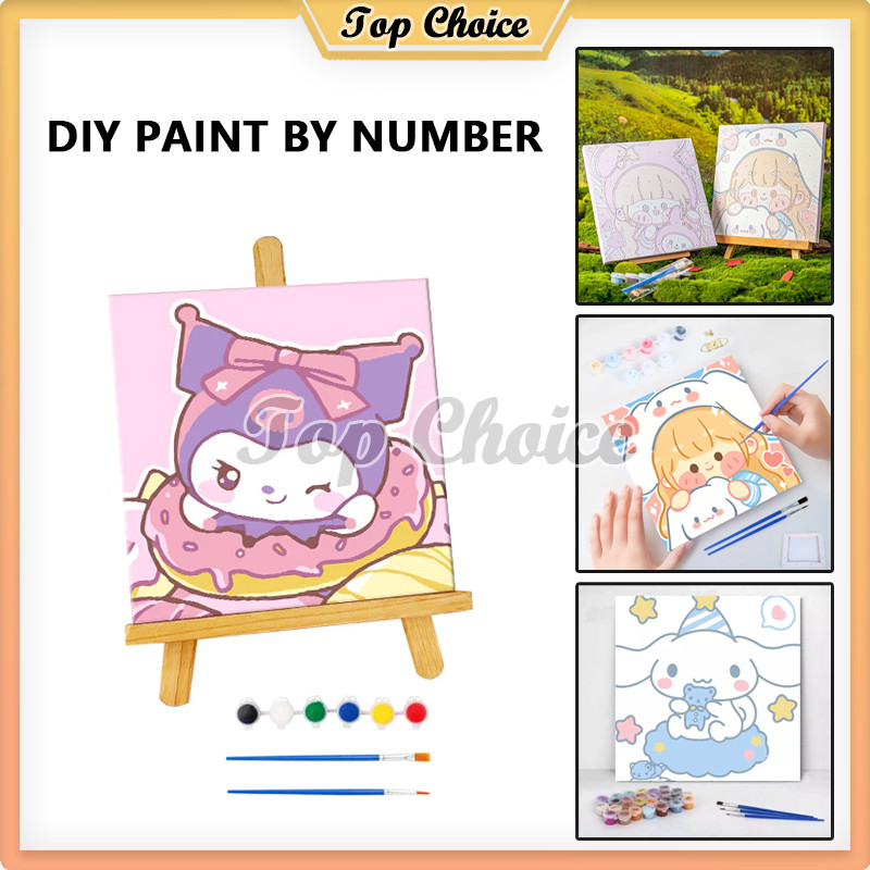 

Paint By Number 20x20cm Kit Kartun DIY Painting Digital