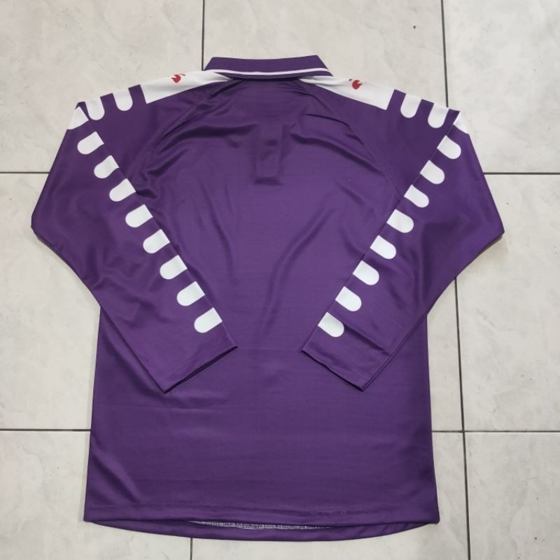 JERSEY VINTAGE FIORENTINA HOME 1998-99 JERSEY RETRO, LOGO 3D TIMBUL HOLOGRAM, LENGAN PANJANGCO