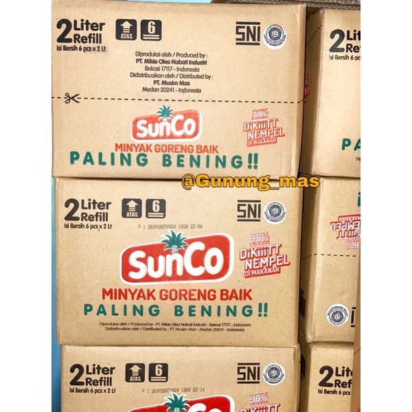 

Minyak Goreng Sunco 2 Liter Dus Isi 6 || 1 dus
