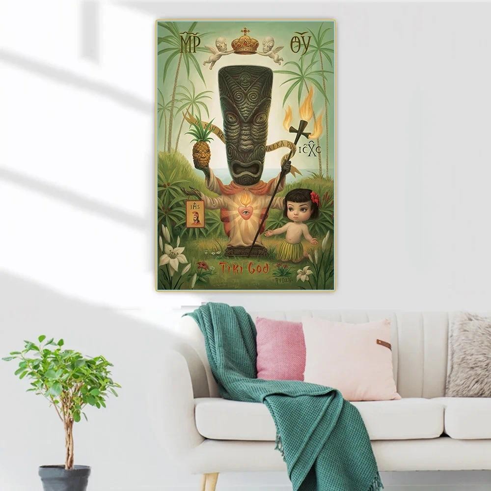 

Citon Mark Ryden《Tiki God》Surrealist Canvas Oil Painting Artwork Poster Picture Wall Decor Modern Home Living room Decoration