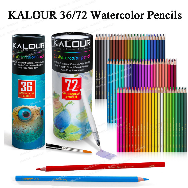 

KALOUR Watercolor Pencil 36/72 Colors Professional Painting Water Soluble/Macaron colored 펜슬 Rich Pigment For drawing Art Suppli