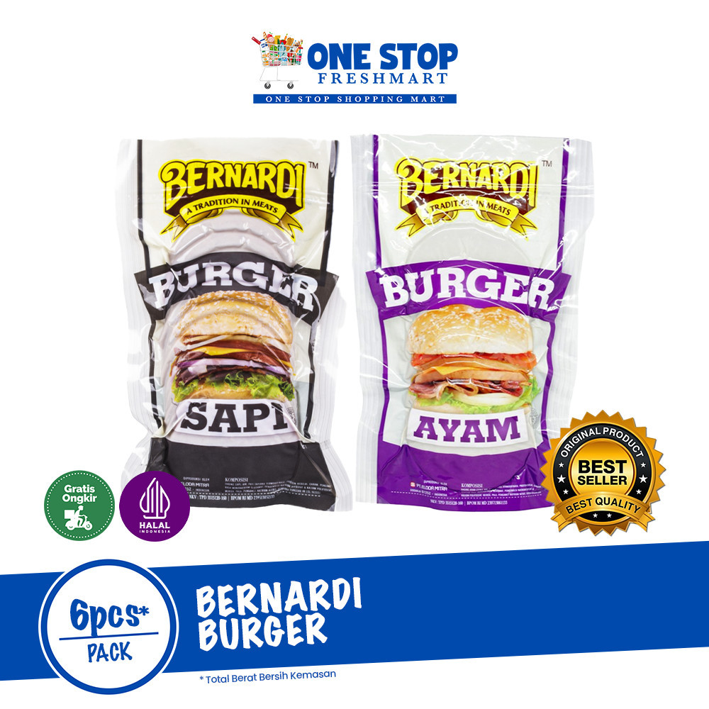 

BERNADI BURGER SAPI 250GR / BERNADI BURGER AYAM 250GR