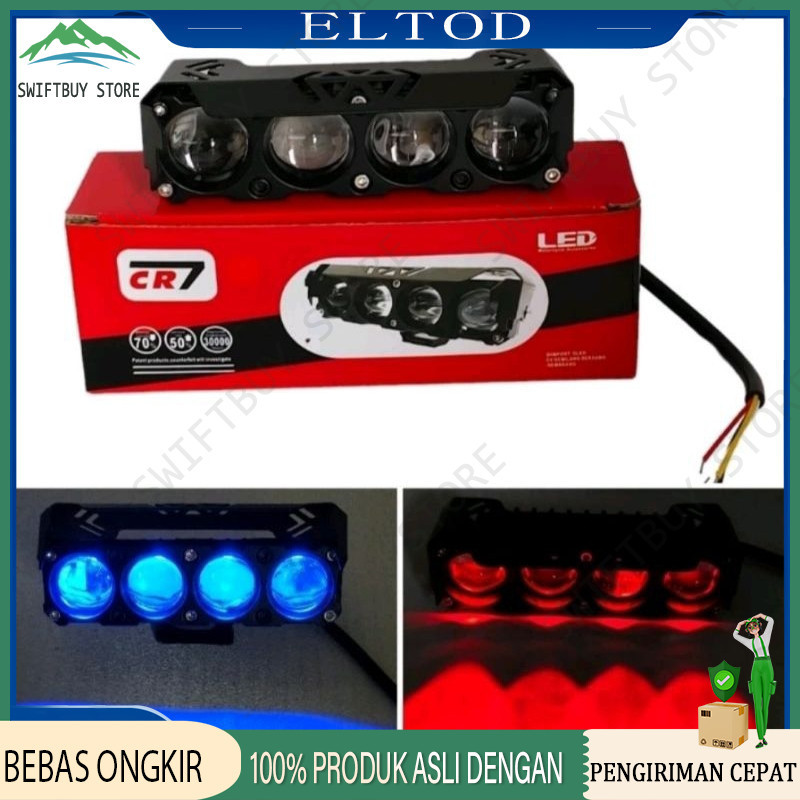 NEW Lampu Tembak 4 Mata CR7 Upgrade Plus Devil Full Alumunium Waterproof