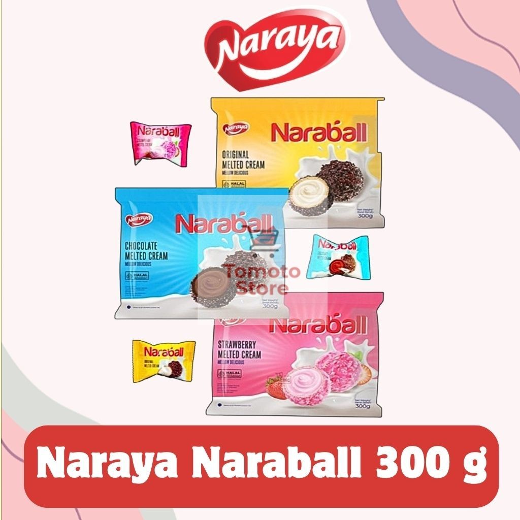 

✨ TOMOTOSTORE ✨ NARAYA Naraball 300 gr Wafer Ball Melted Creme Chocolate | Original | Strawberry