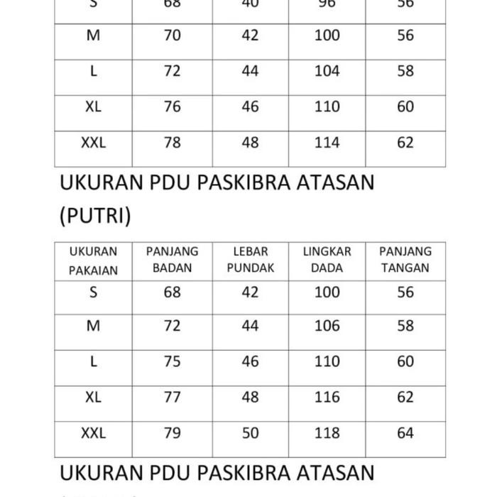 SERAGAM PASKIBRA LENGKAP ATRIBUT SERAGAM PASKIBRA PRIA & WANITA Setelan - PDU WANITA, M
