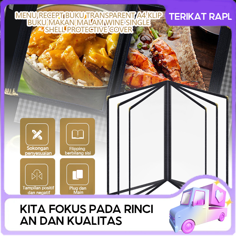 

A4 Buku Menu Restoran Cover Pelindung Menu Cover / Restaurant Sampul Menu Covers PVC Transparan