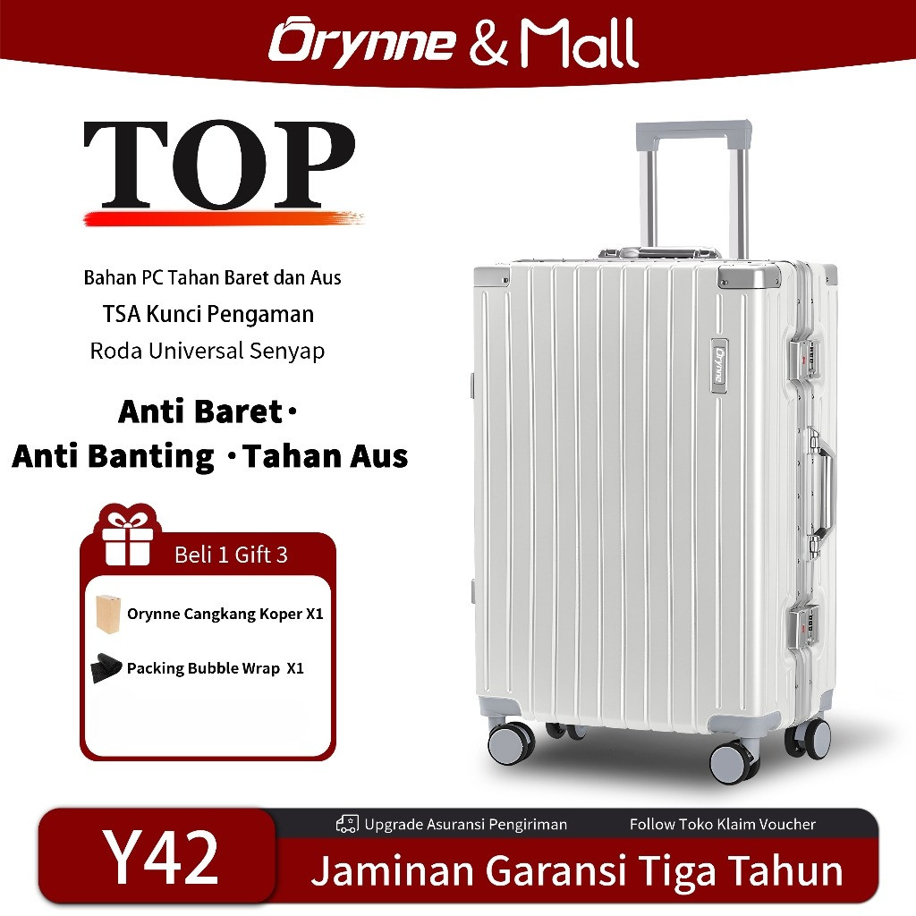 Orynne Koper 26 inch polo koper hardcase koper bagasi koper jumbo tahan banting tidak mudah pecah Ku