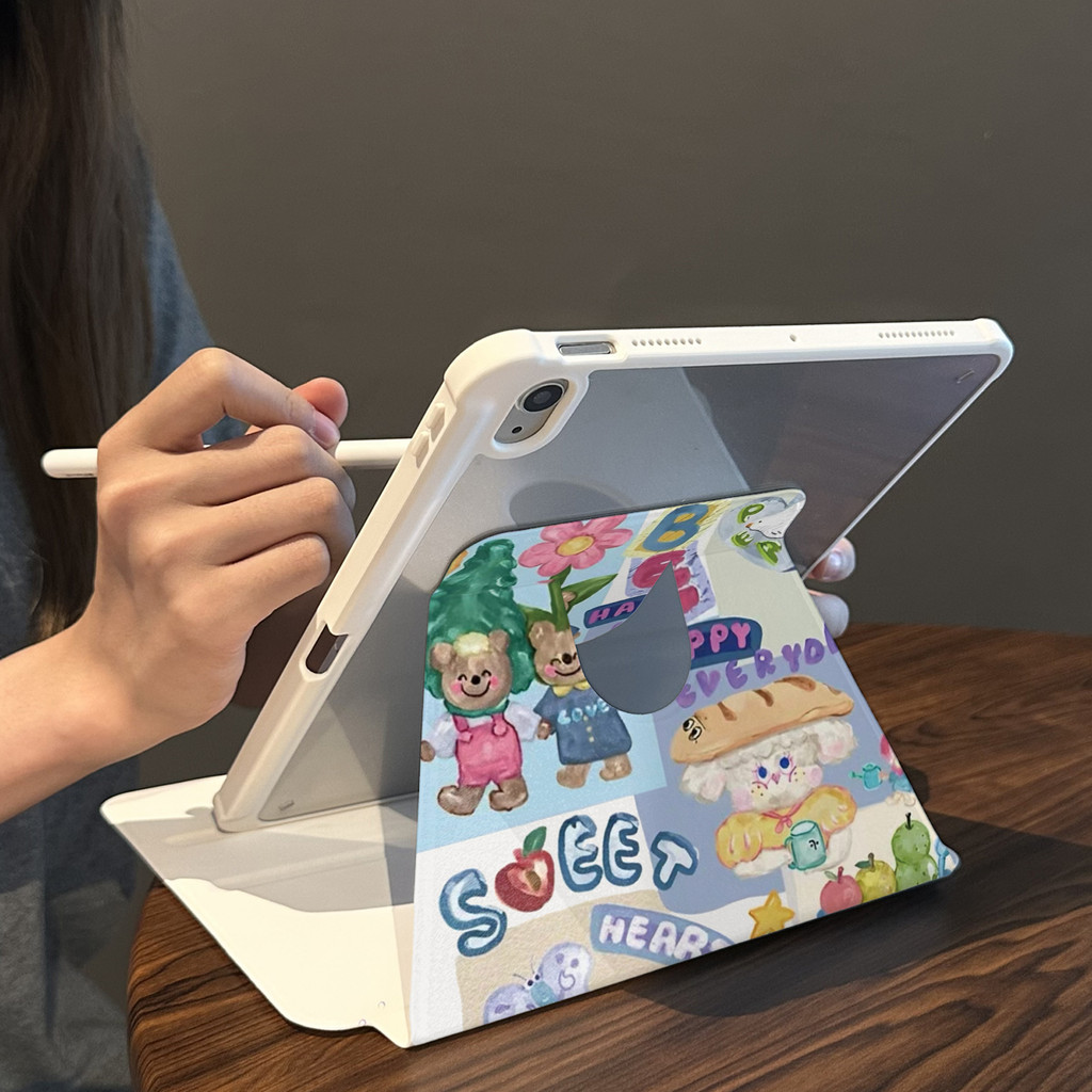Cocok untuk ipad gen 10 tablet case pelindung lucu ipad air 5 rotasi ipad pro 11 inci 360° 10.9 inci