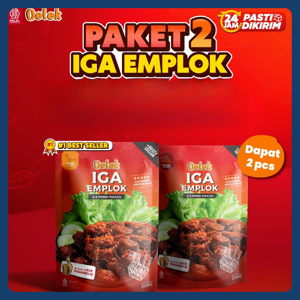 

Oelek Paket Berdua Iga Emplok Oelek - 2 Pack Iga Emplok / Iga Mercon / Iga Sambal / Oseng Iga