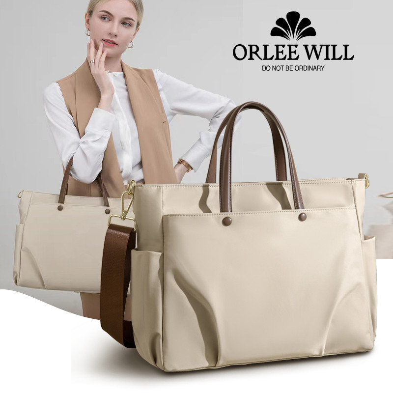 ORLEE WILL Tas Kerja Wanita Besar Tote Bag Resleting Tas Laptop Tas Kantor Wanita Elegan OL-8010