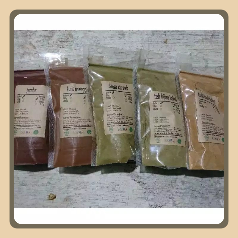 

PAKET 6 PEWARNA ALAM ECOPRINT BATIK BUBUK