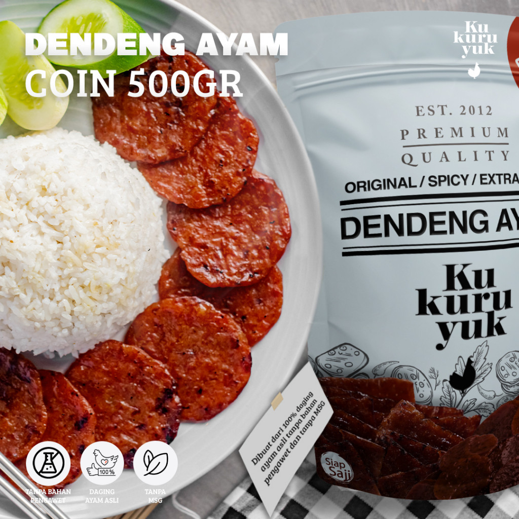 

[PREMIUM COIN] Dendeng Ayam Kukuruyuk Makanan Siap Saji Frozen Food - 500 Gram