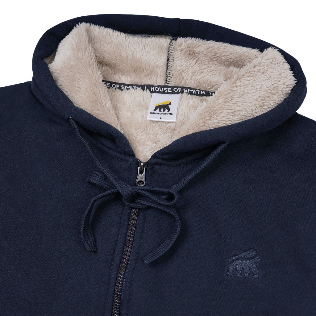 Hot House Of Smith Sweater Hoodie Sherpa Pria - Bristle Navy