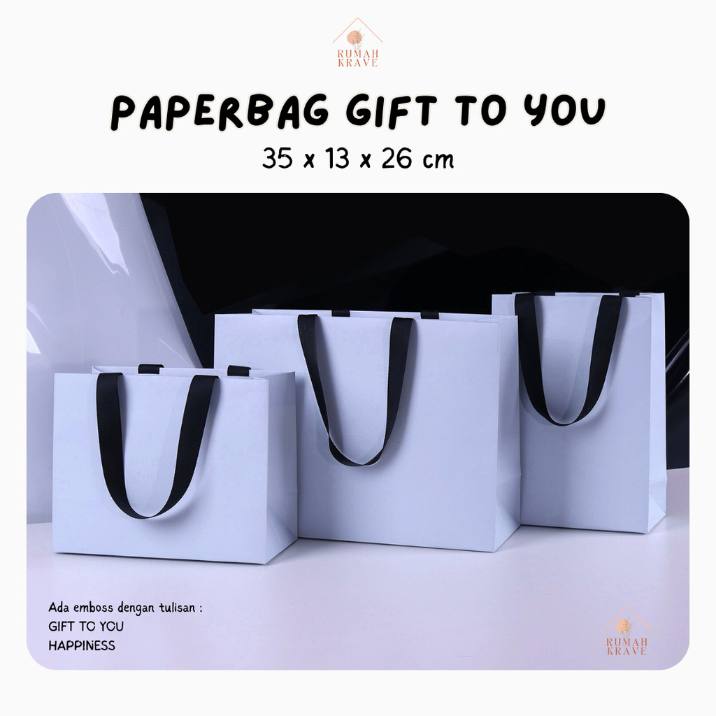 

RUMAH KRAVE - Paperbag Gift To You Biru Muda Abu Tas Kantong Hadiah