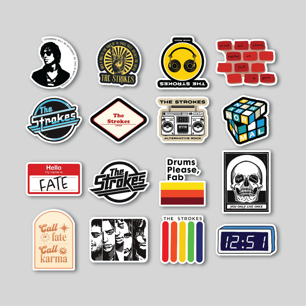 

Sticker Pack The Strokes | Sticker Tumbler | Stiker Laptop Koper Helm