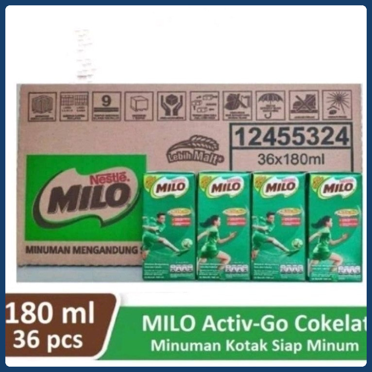 

Milo Susu Uht Cokelat 180ml 1 dus isi 36 kotak