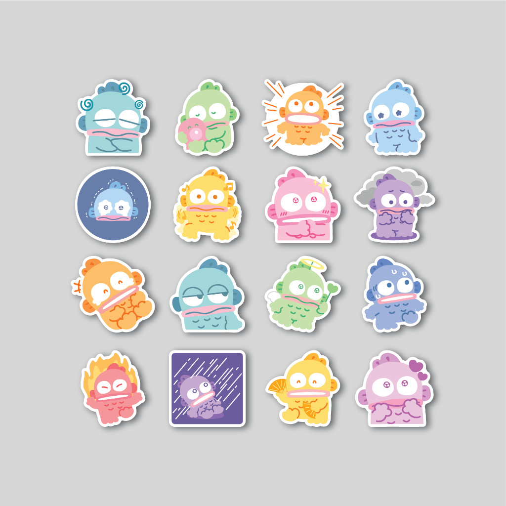 

Sticker Pack Colorful Hangyodon Sanrio | Sticker Tumblr Laptop | Stiker Koper Helm