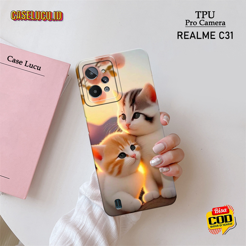 Casing Hp Realme C31 Terbaru - Fashion Case Kucing - Case Realme C31 - Soft Case Hp Realme C31- Kesi