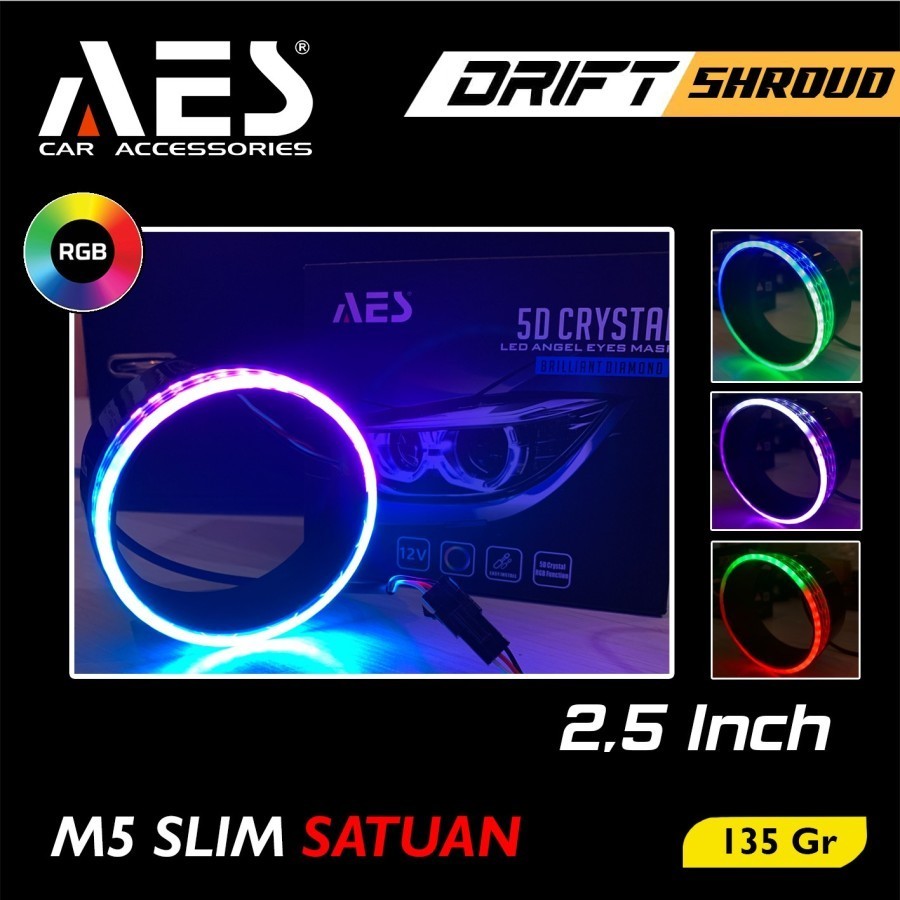 Shroud Biled projie Bullaes AES Satuan M5 Bulat RGB DRIFT RGB Belang 2,5 2.5 Inch V2 1 PCS