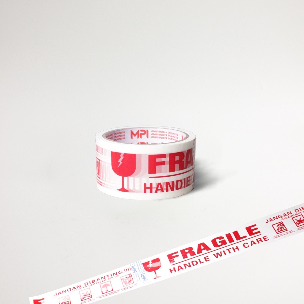 

Lakban Fragile Putih Jangan Dibanting 48 mm x 50 Yard MPI