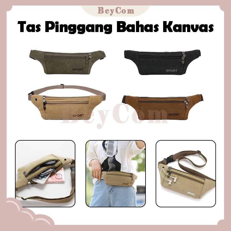 Tas Pinggang Pria Wanita Mini Trendy /Tas Pinggang Bahas Kanvas