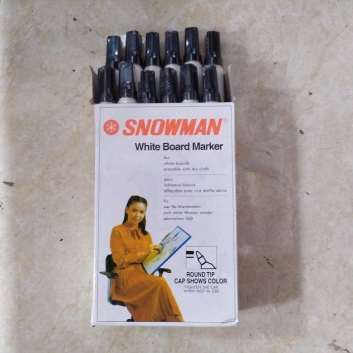 

spidol snowman whiteboard lusin - Hitam