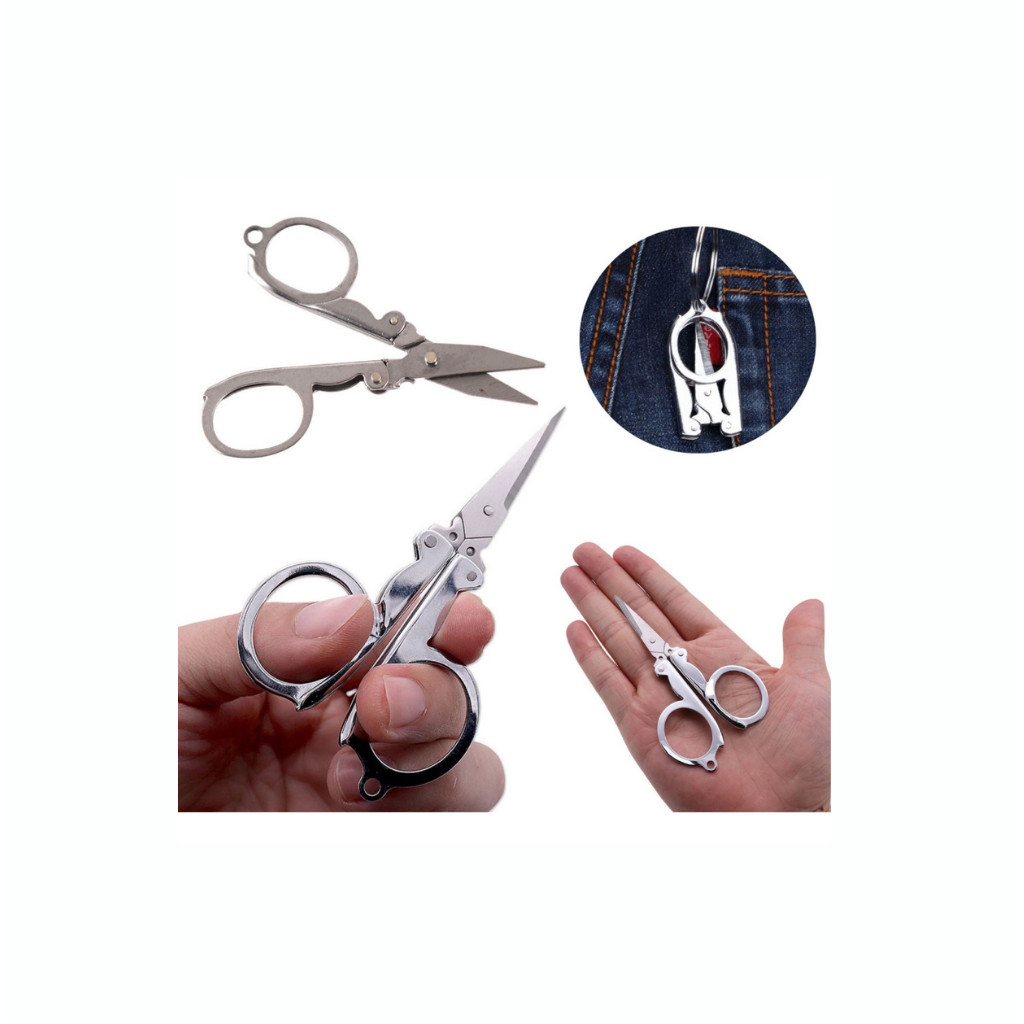 

STAINLESS STEEL Gunting Lipat Kecil Saku / Hero Trip Folding Scissors