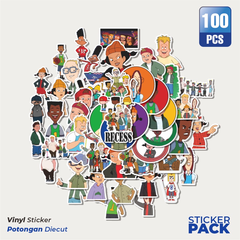 

Stiker Vinyl Sticker Kartun Recess Waterproof Aesthetic- Untuk Laptop, Motor, dan Helm - Paper Stationery Pack