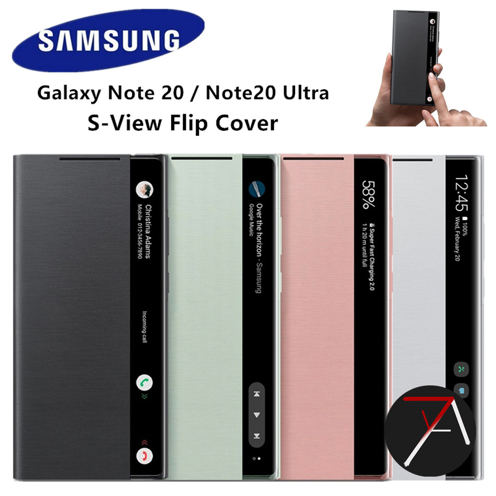 Samsung Galaxy Note 20 Ultra 20 Ultra Note20Ultra Flip Clear View Leather Cover Case Casing Original