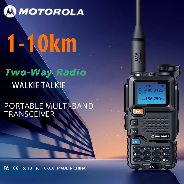 HT motorola X6 Walkie Talkie kisaran panjang 20KM Dual Band dua arah Radio 10 Watt 4800mAh AM/FM Typ