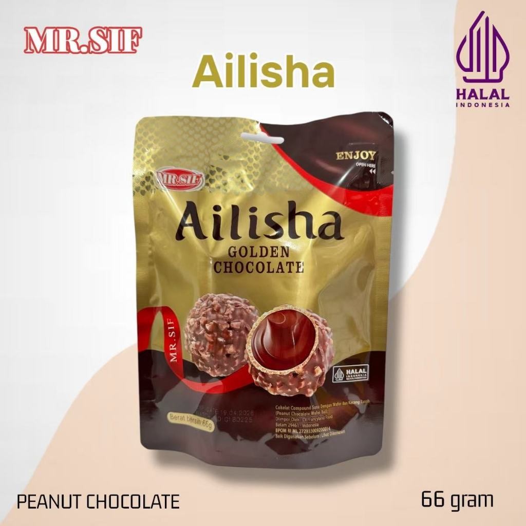 

CoKelat Ailisha Cookie Ball 66g 70g 80g Halal Peanut Chocolate