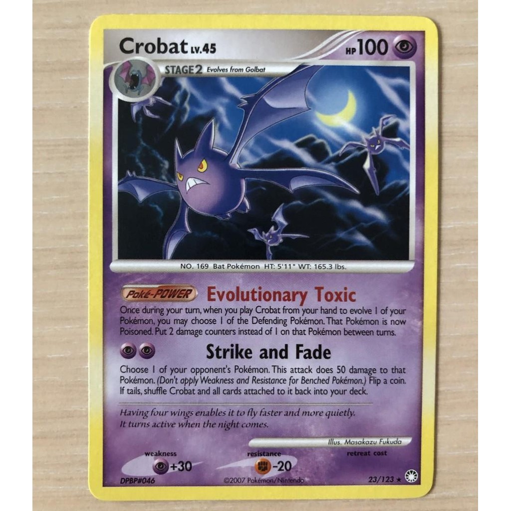 Crobat 23/123 Rare Pokemon TCG Card Zubat Golbat Charizard Blastoise