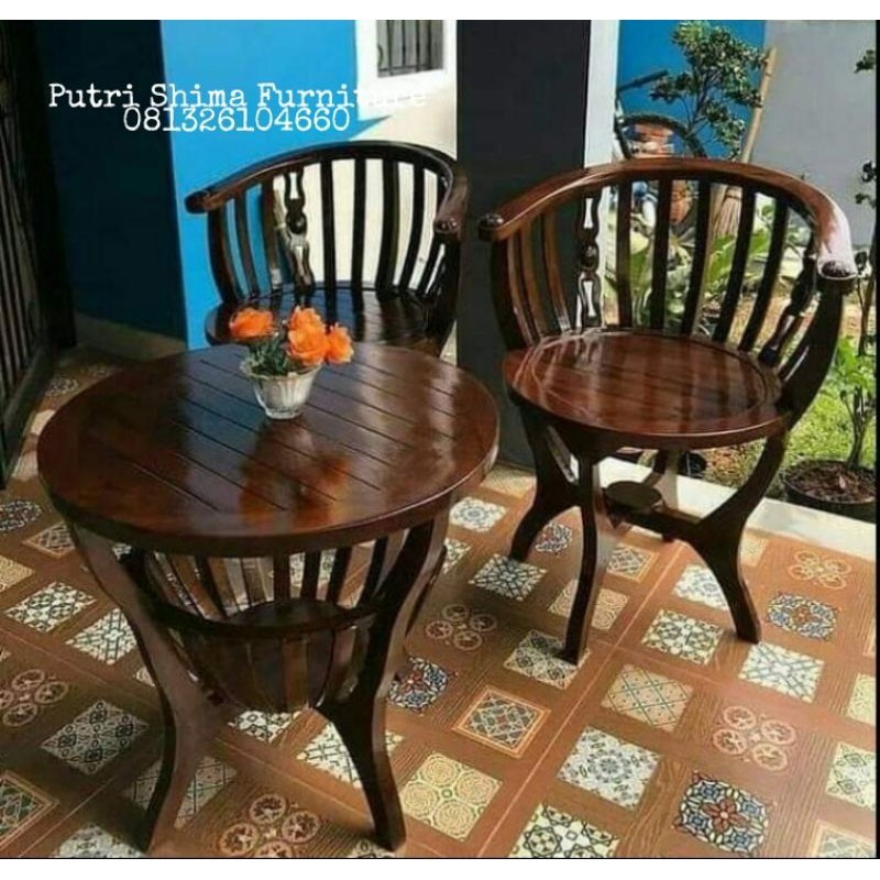 PROMO TERMURAH Kursi teras mangkok / kursi teras kayu jati / kursi outdoor / kursi teras depan rumah