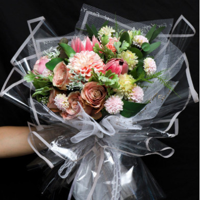 

20pcs Cellophane Bening Kertas Buket Transparan Plastik Buket Bunga OPP Tebal Grosir